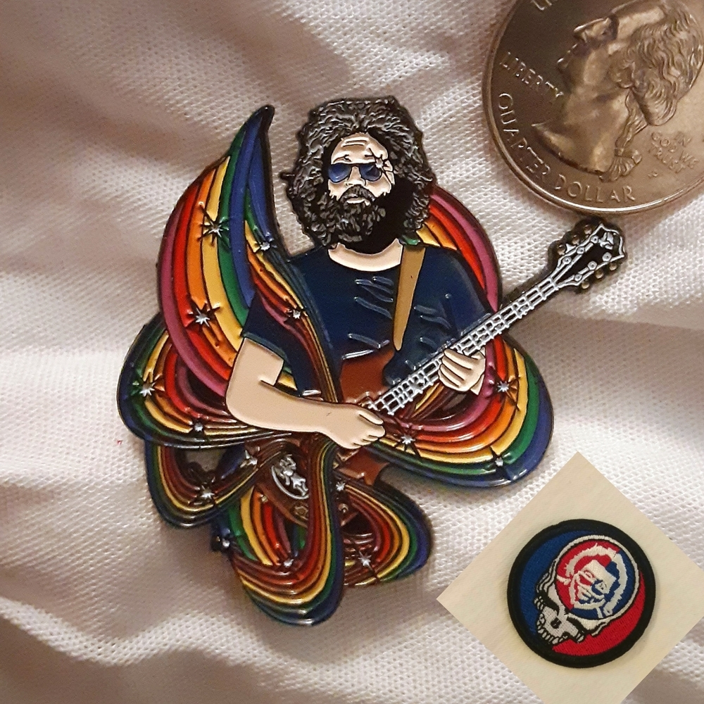 COPY - Grateful Dead Jerry Garcia hat pin, free SYF patch